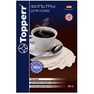 Topperr Фильтр бумажный для кофеварок №4 (100шт) 3012